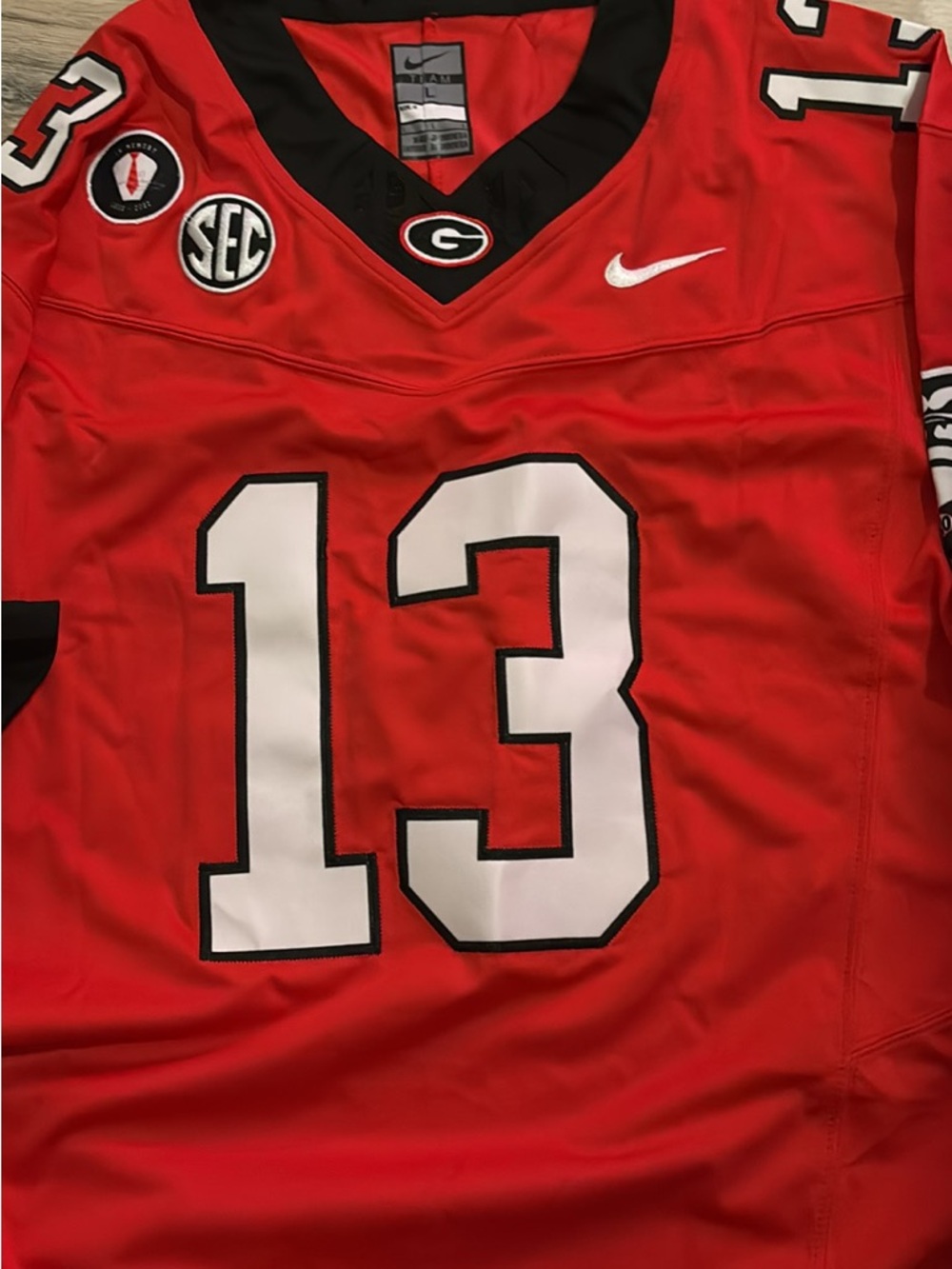Nike Red Georgia Bulldogs Football Jersey with Team Patch